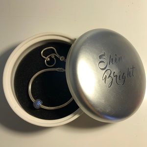 Pandora charm bracelet and ceramic jewelry box